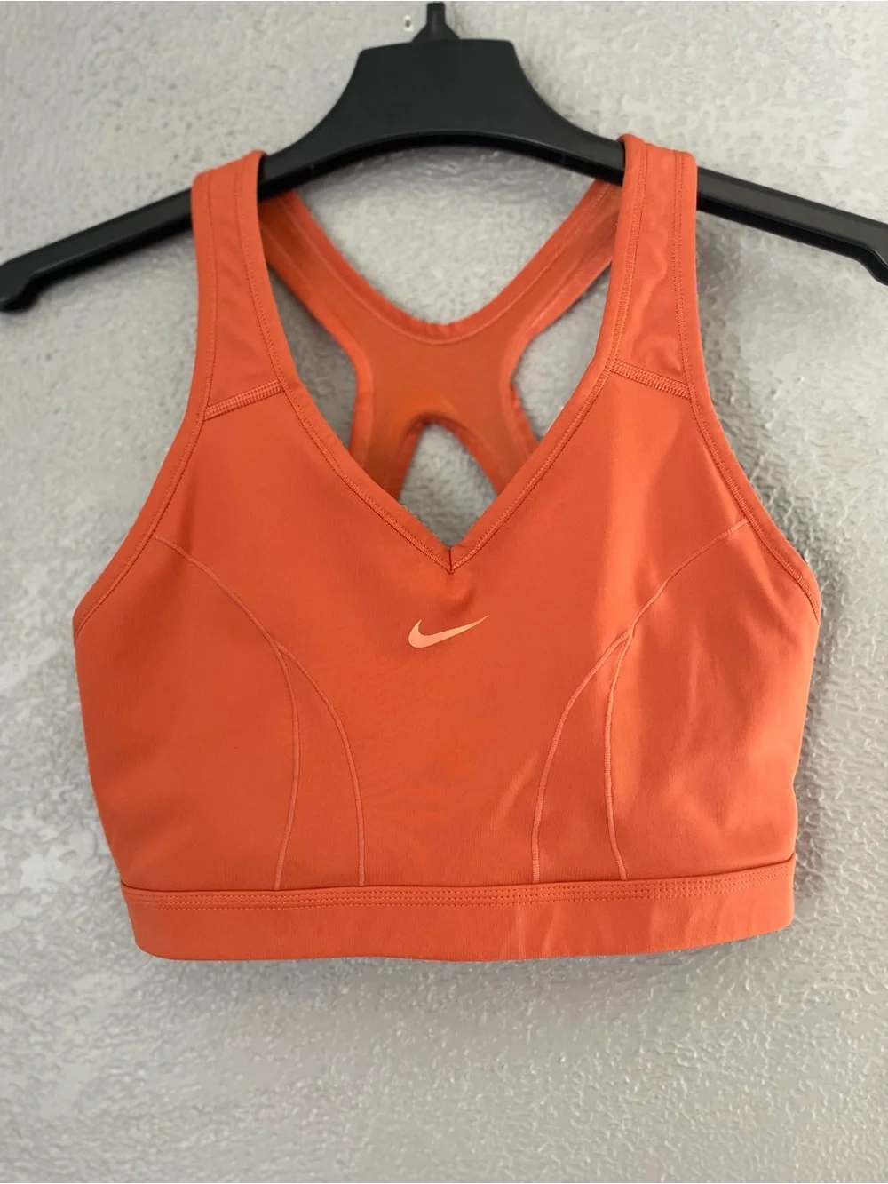 Nike Orange Racerback V-Neck Sports Bra